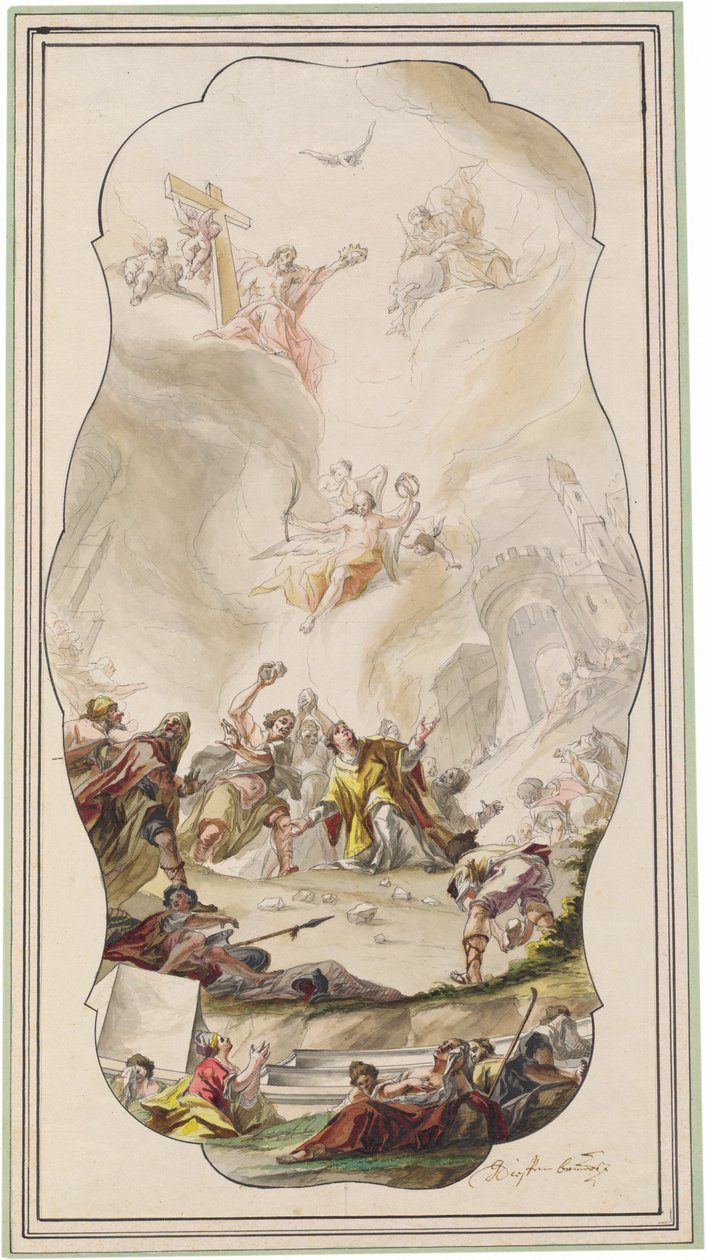 La lapidazione di Santo Stefano da Johann Georg Dieffenbrunner