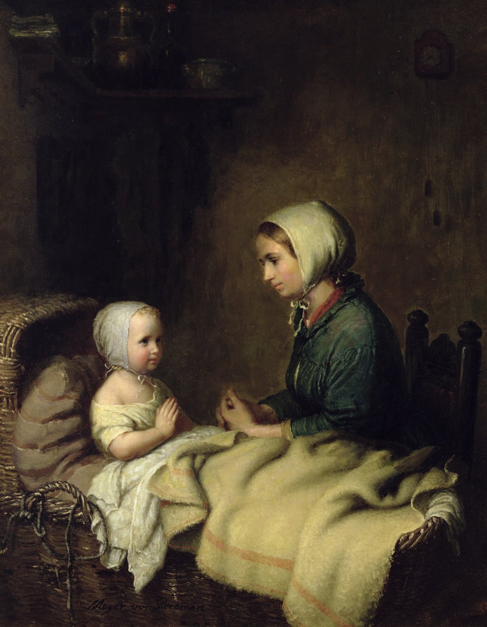Bambina che dice le preghiere a letto da Johann Georg Meyer von Bremen