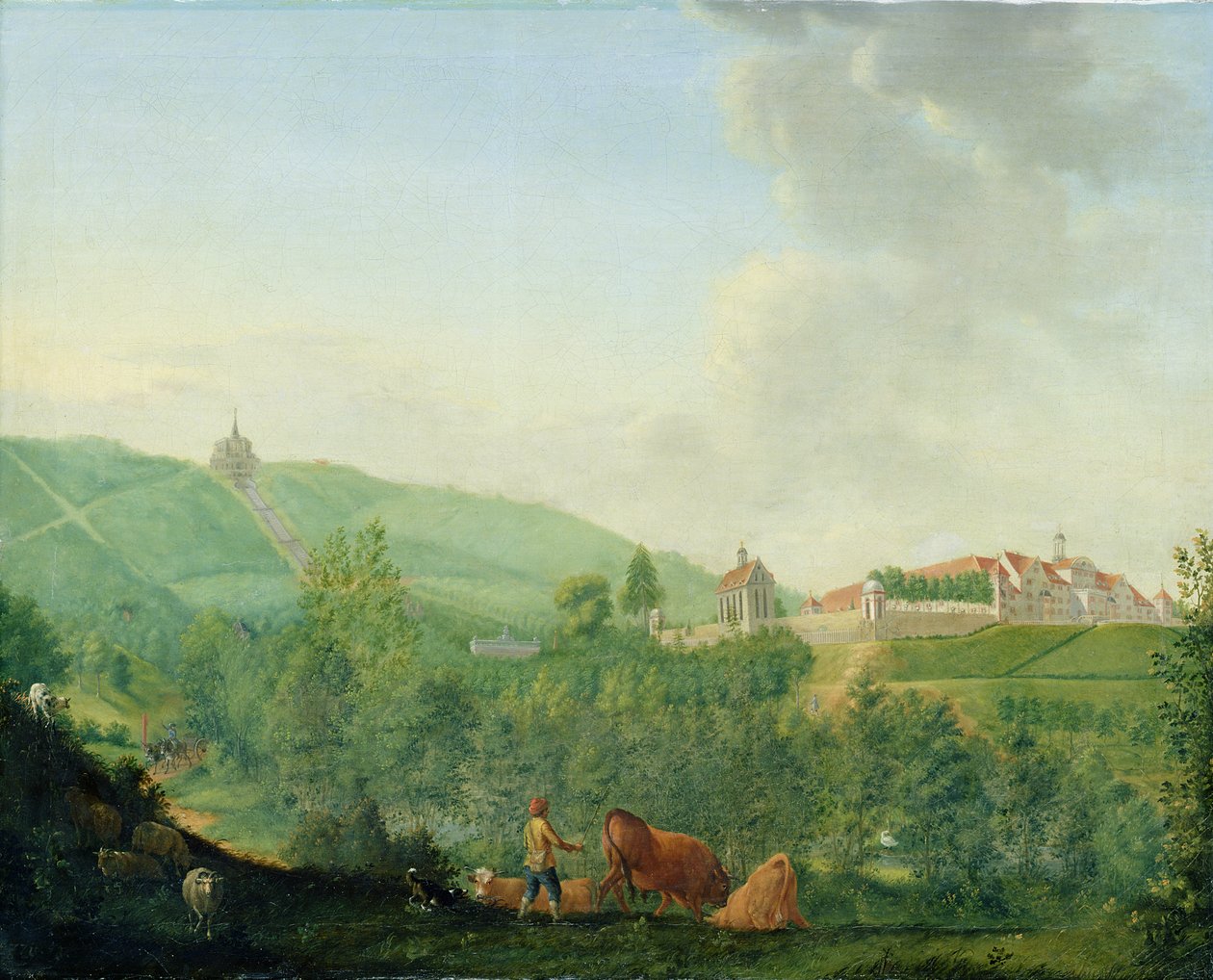 Castello di Weissenstein, vicino a Kassel (Wilhelmshöhe), 1778 da Johann Georg Pforr