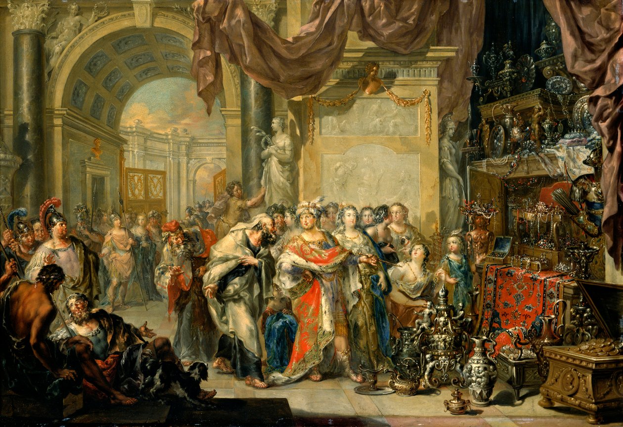 Creso mostra i suoi tesori a Solone da Johann Georg Platzer