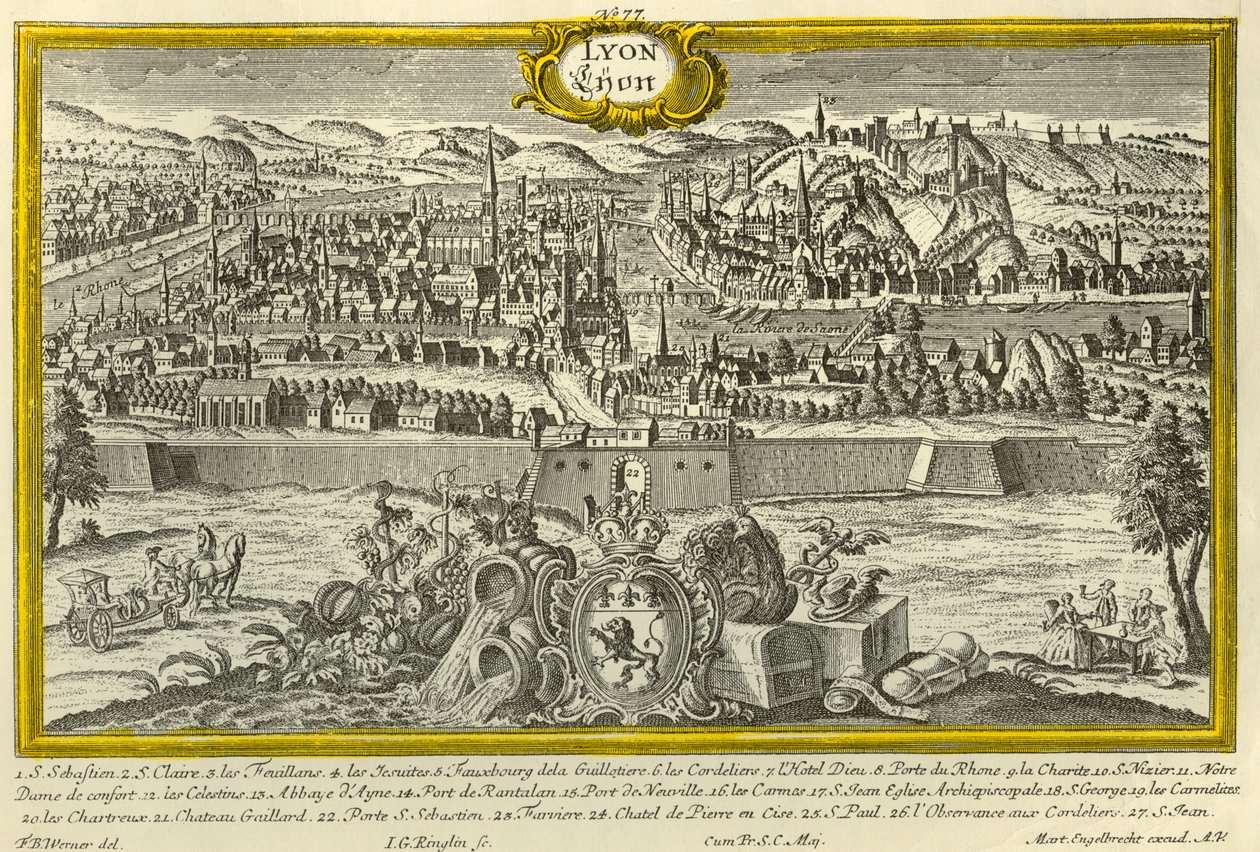 Lione, c1740 da Johann Georg Ringlin