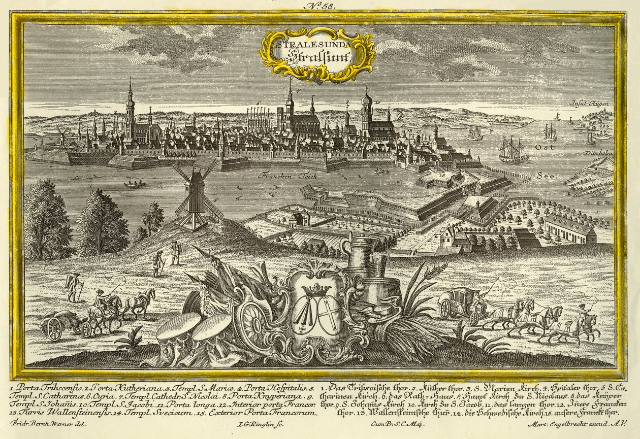 Stralsund, c1740 da Johann Georg Ringlin
