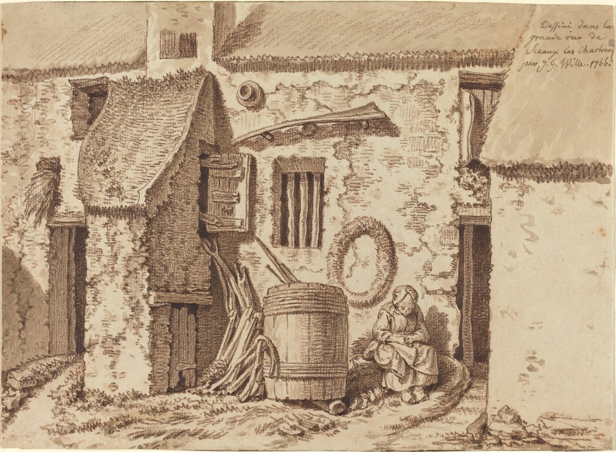 Una casa rustica nella Grand Rue a Sceaux-Les-Chartreux da Johann Georg Wille