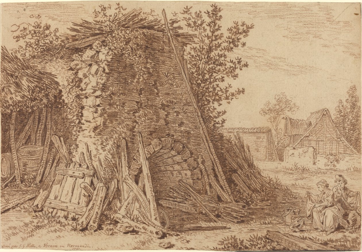 Un forno rustico a Vernon da Johann Georg Wille