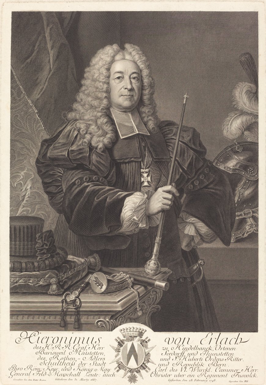 Johann von Erlach da Johann Georg Wille after Carlo Francesco Rusca, Cavalier