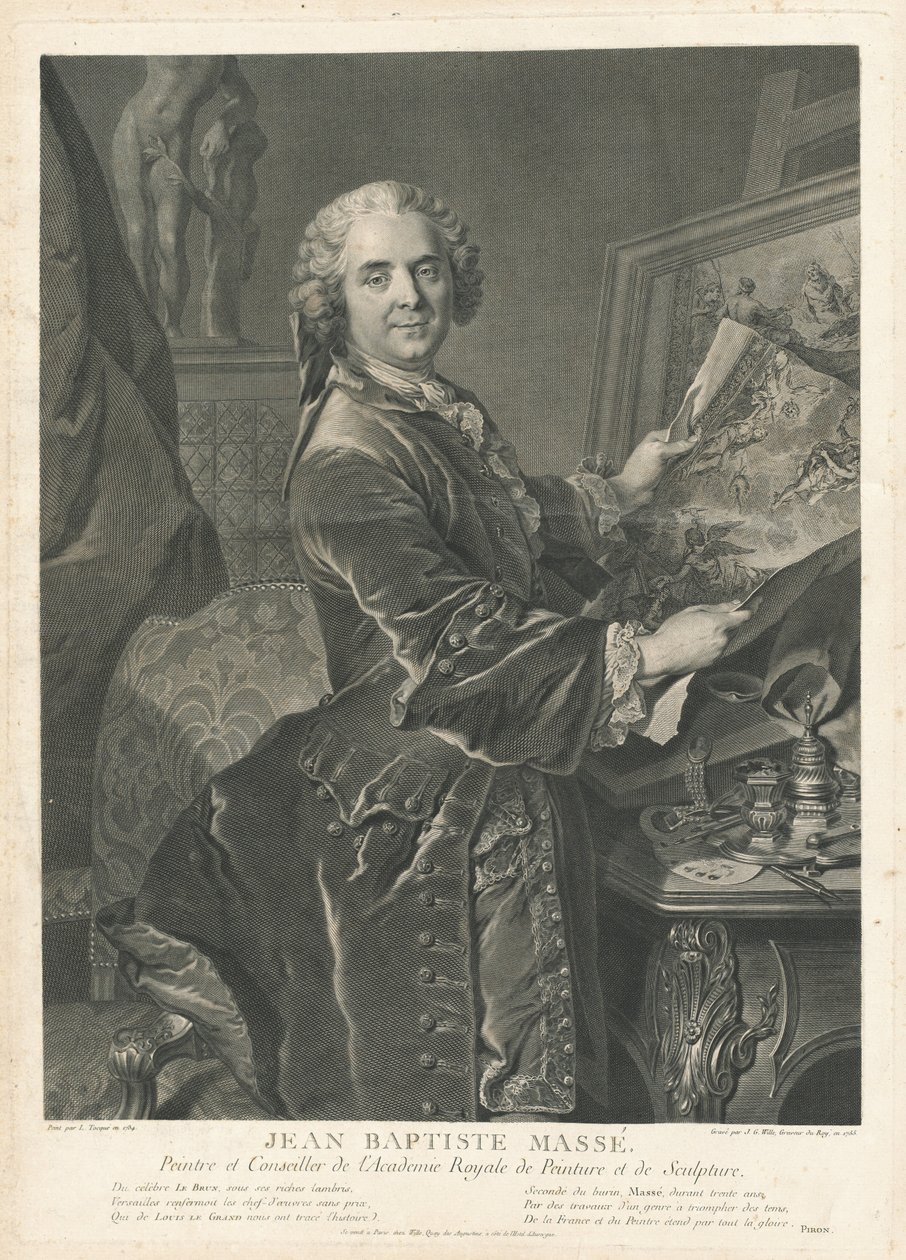 Jean Baptiste Massé da Johann Georg Wille after Louis Tocqué