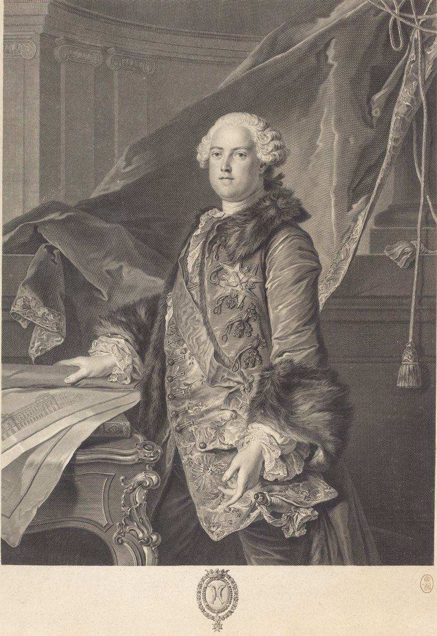 Marchese di Marigny da Johann Georg Wille after Louis Tocqué