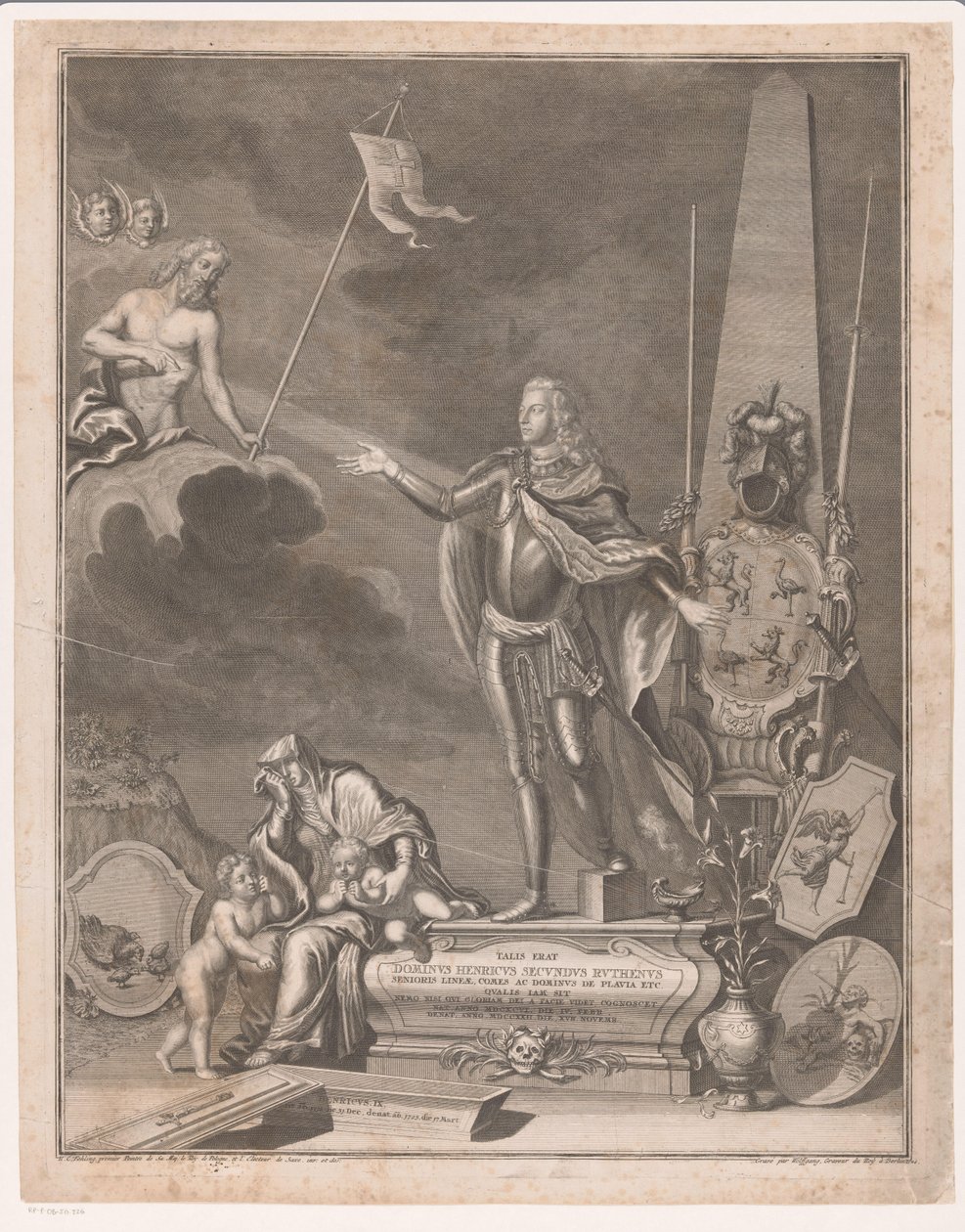 Monumento con Heinrich II von Reuß-Obergreiz da Johann Georg Wolffgang