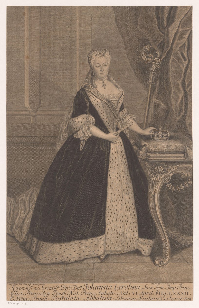 Ritratto di Johanna Charlotte di Anhalt-Dessau da Johann Georg Wolffgang