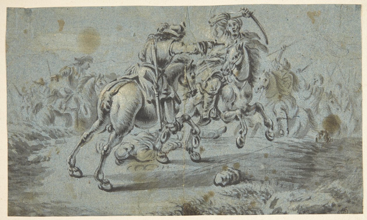 Scena di battaglia con cavalieri turchi? da Johann Georg von Bemmel