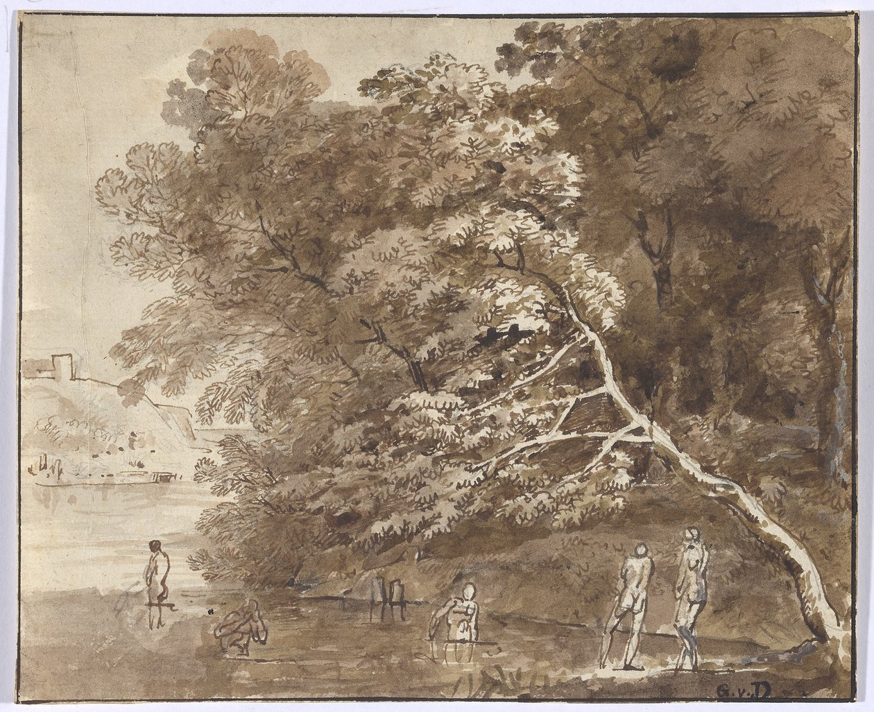 Bagnanti nel fiume da Johann Georg von Dillis