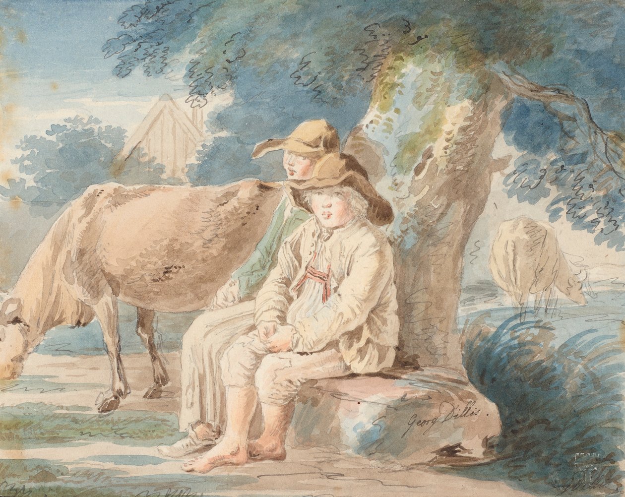 Ragazzi sotto un albero da Johann Georg von Dillis