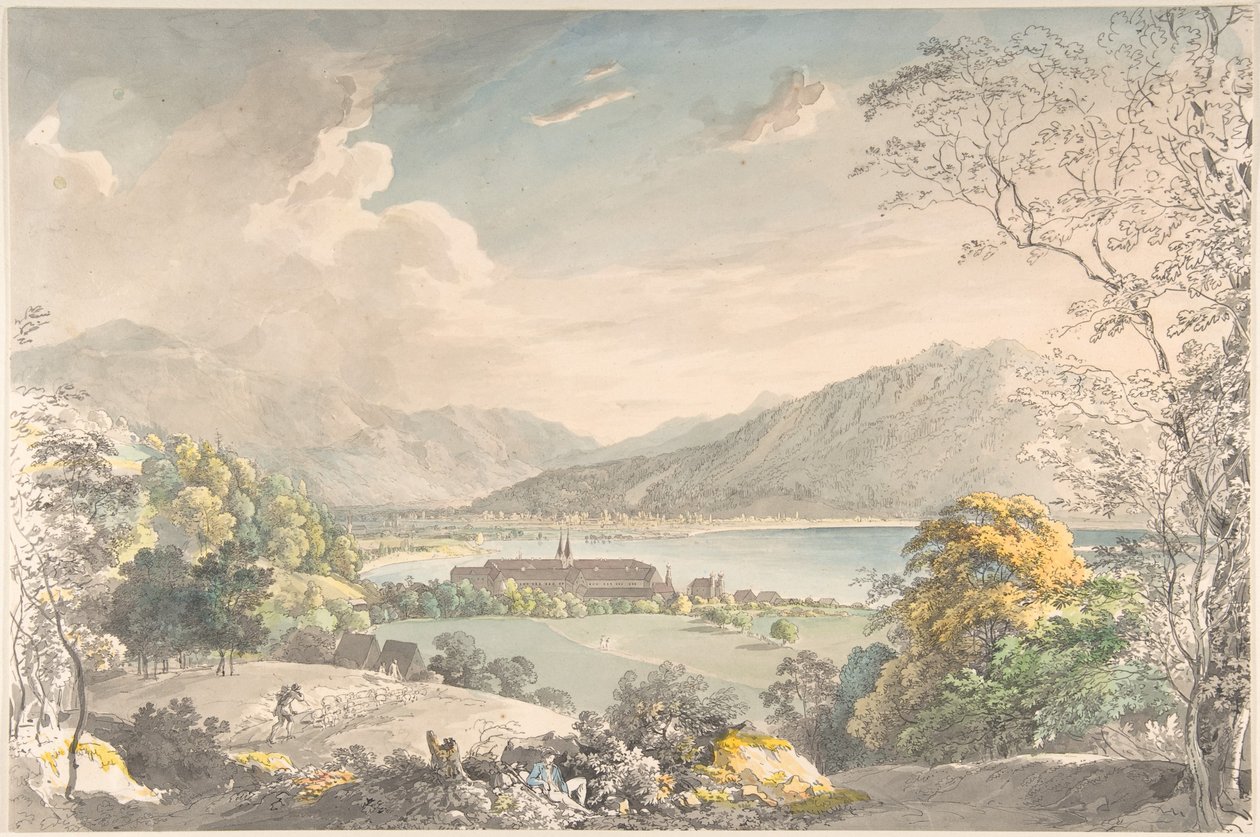 Vista del monastero di Tegernsee dal nord-est da Johann Georg von Dillis