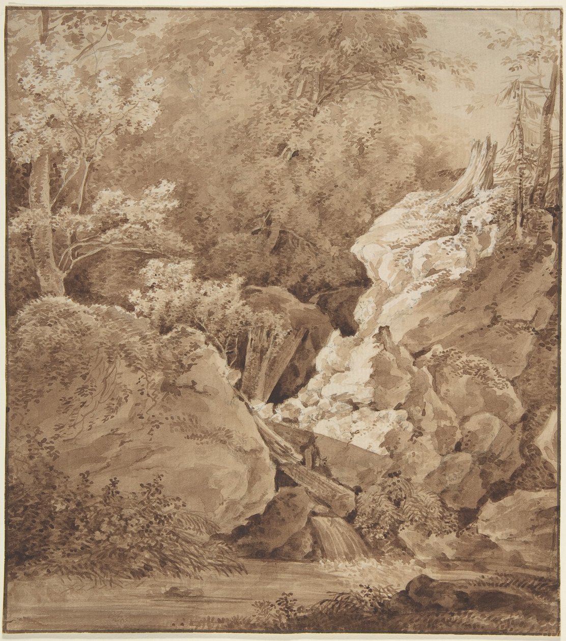 Paesaggio boschivo con ruscello di montagna da Johann Georg von Dillis