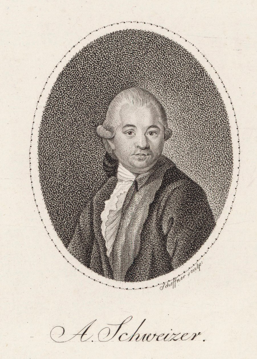 Ritratto del compositore Anton Schweitzer 1735-1787, 1785 da Johann Gottfried Scheffner