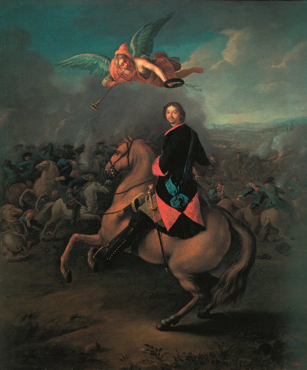 Pietro I alla battaglia di Poltava, 1710s da Johann Gottfried Tannauer