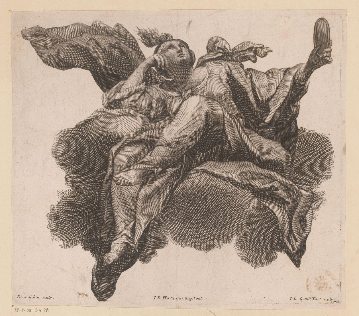 Prudenza con specchio in mano da Johann Gottfried Thelott