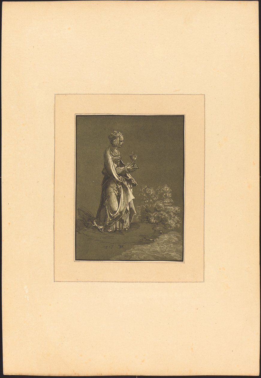 Santa Barbara da Johann Gottlieb Prestel after Albrecht Altdorfer