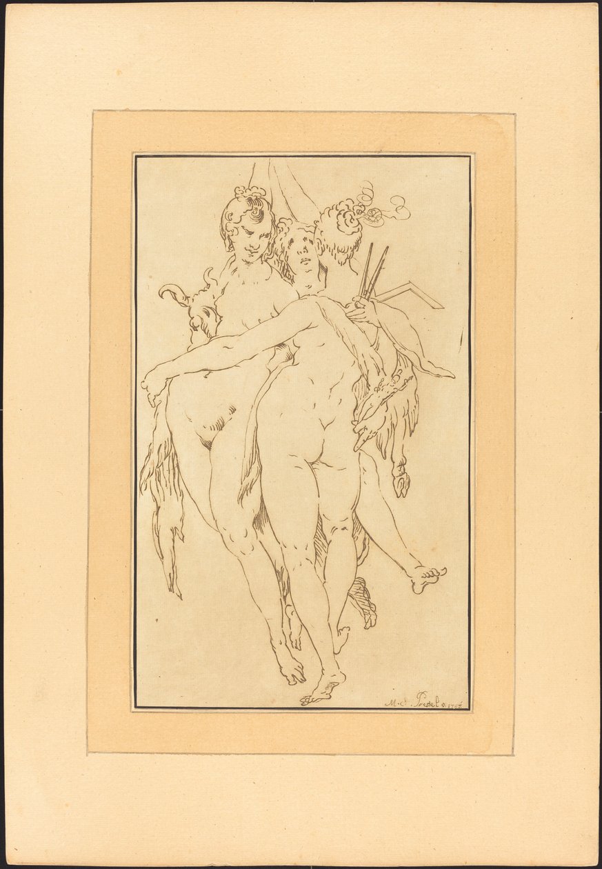 Scultura, Pittura, Architettura da Johann Gottlieb Prestel after Bartholomaeus Spranger