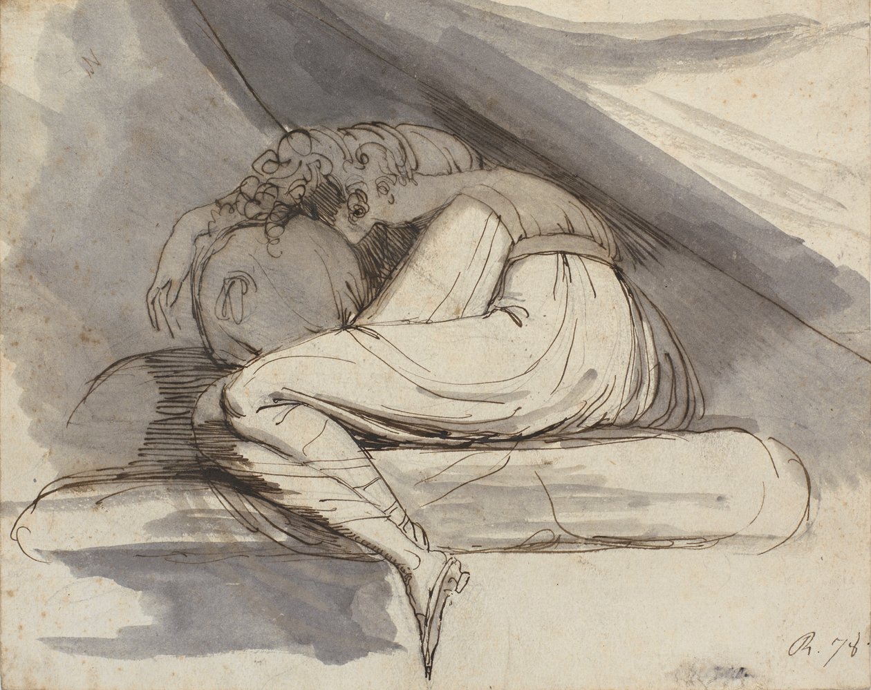 Donna seduta, rannicchiata da Johann Heinrich Füssli