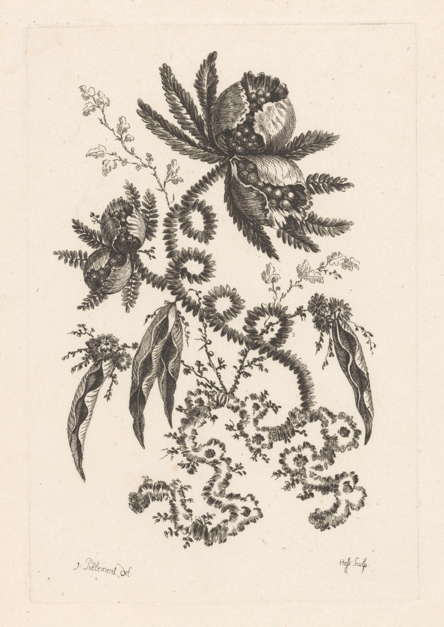 Fiori con bacche da Johann Heinrich  Hess
