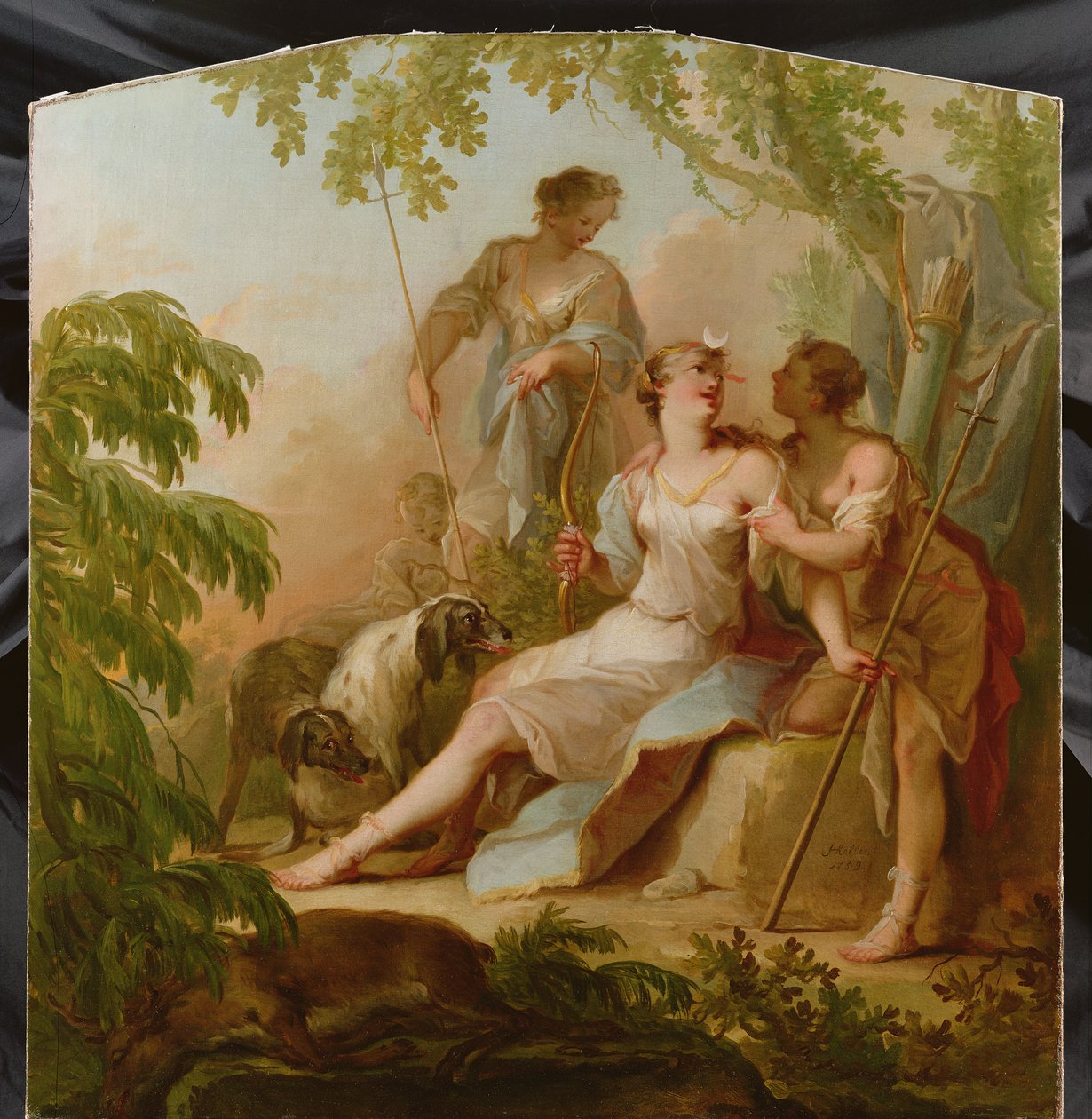 Diana che riposa dopo la caccia da Johann Heinrich Keller