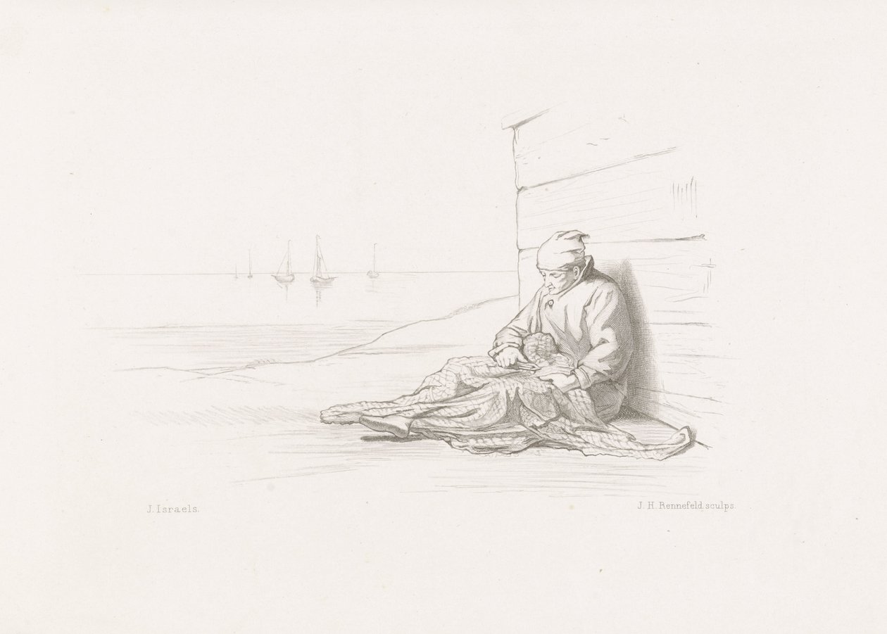 Riparazione delle reti (I figli del mare) da Johann Heinrich Maria Hubert Rennefeld