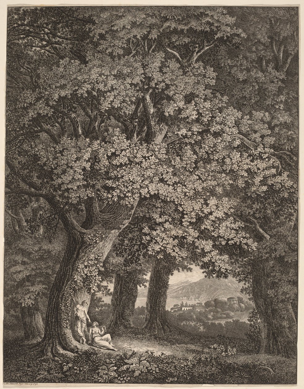 Paesaggio italiano con una coppia di pastori da Johann Heinrich Meyer
