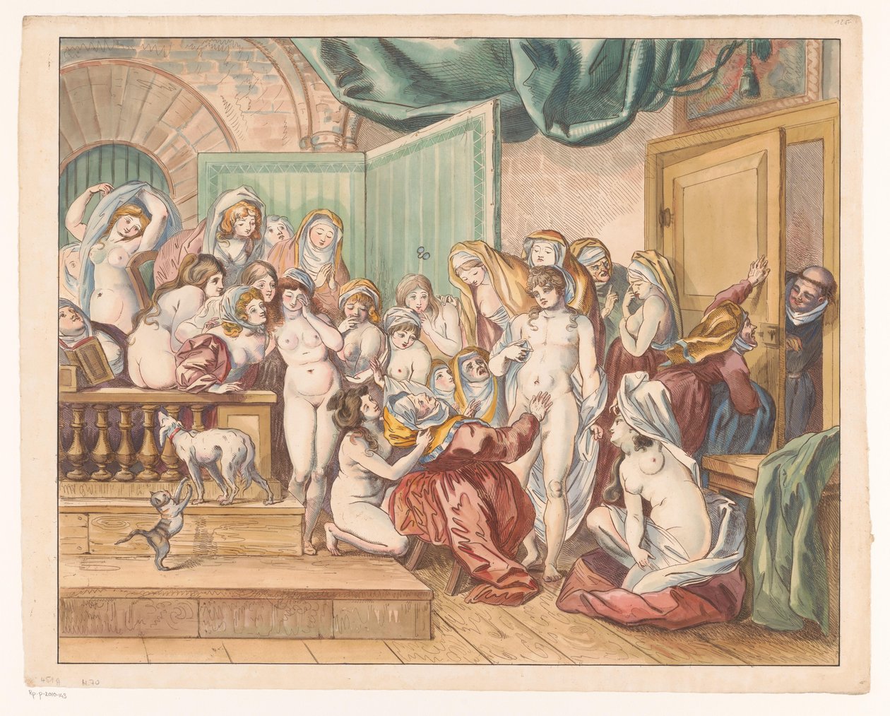 Abdes scopre un giovane uomo tra le sue suore spogliate da Johann Heinrich Ramberg (atelier)