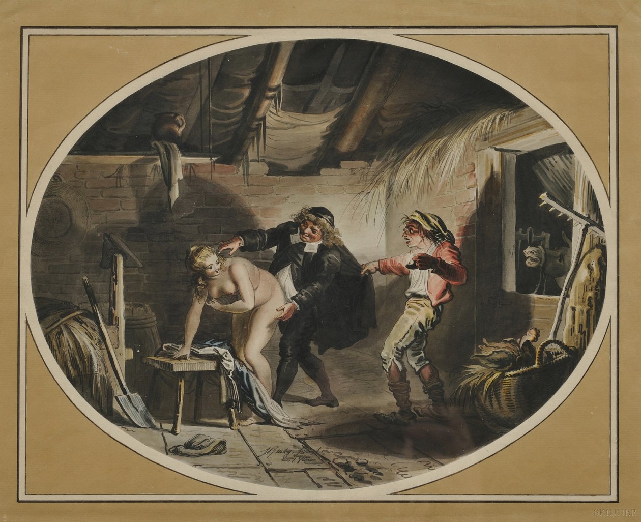 La giumenta del compare Pierre dopo la poesia di Jean de La Fontaine, 1800 da Johann Heinrich Ramberg