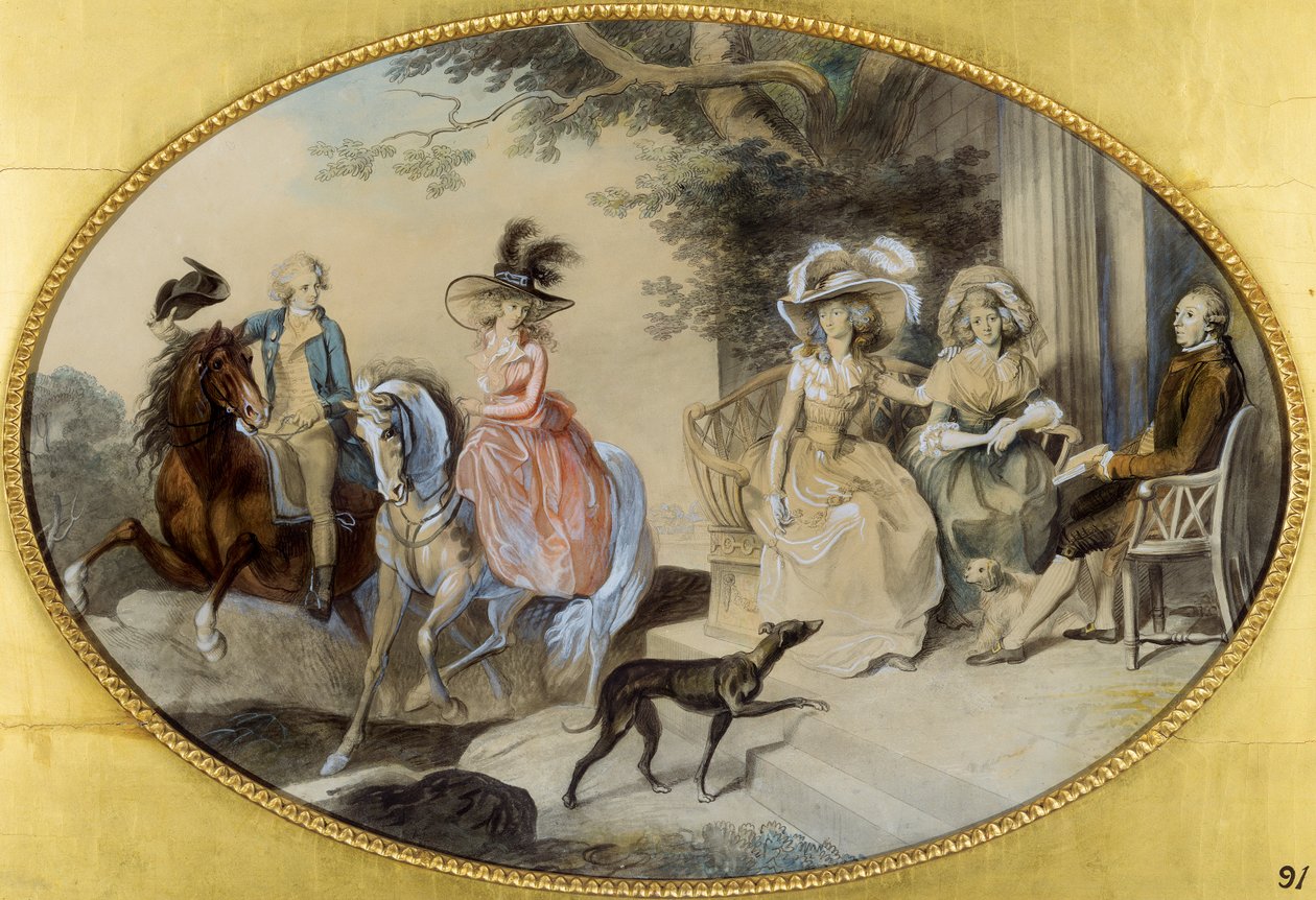 Lady St. Aubyn e la sua Famiglia da Johann Heinrich Ramberg
