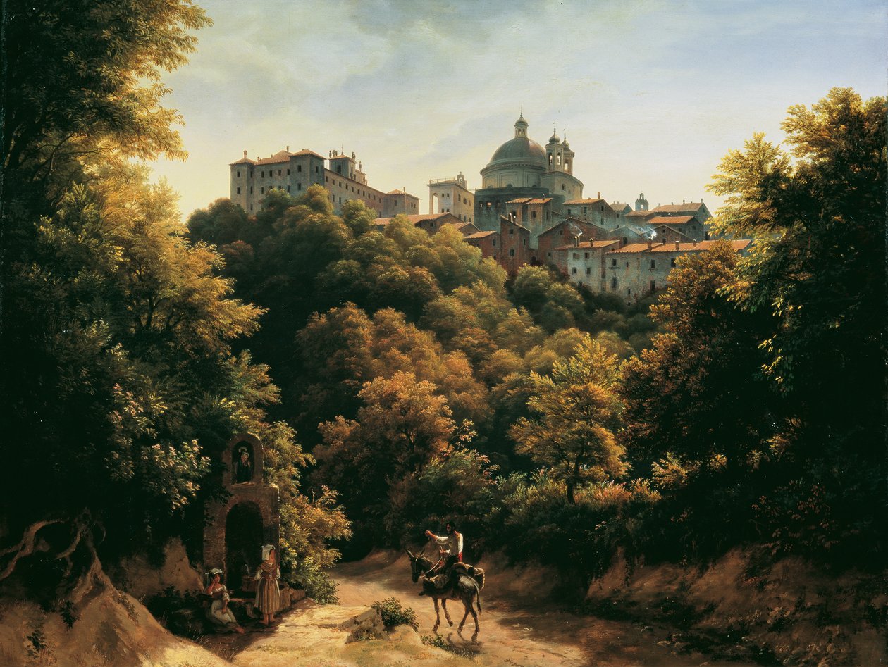 Veduta di Ariccia da Johann Heinrich Schilbach