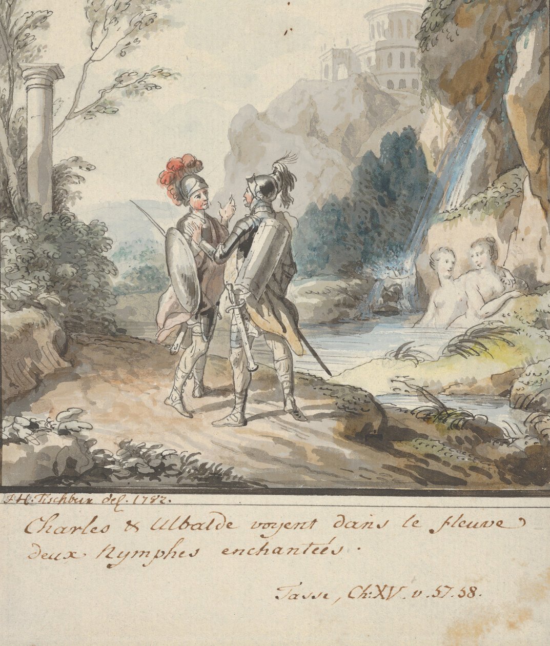 Carlo e Ubaldo Resistono agli Incantesimi delle Ninfe di Armida da Torquato Tasso da Johann Heinrich Tischbein