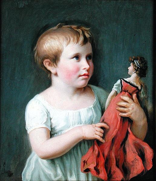 Ritratto infantile di Cornelia Wilhelmine Amsinck, futura moglie del Burgermeister Dammert (1800-61) da Johann Heinrich Wilhelm Tischbein