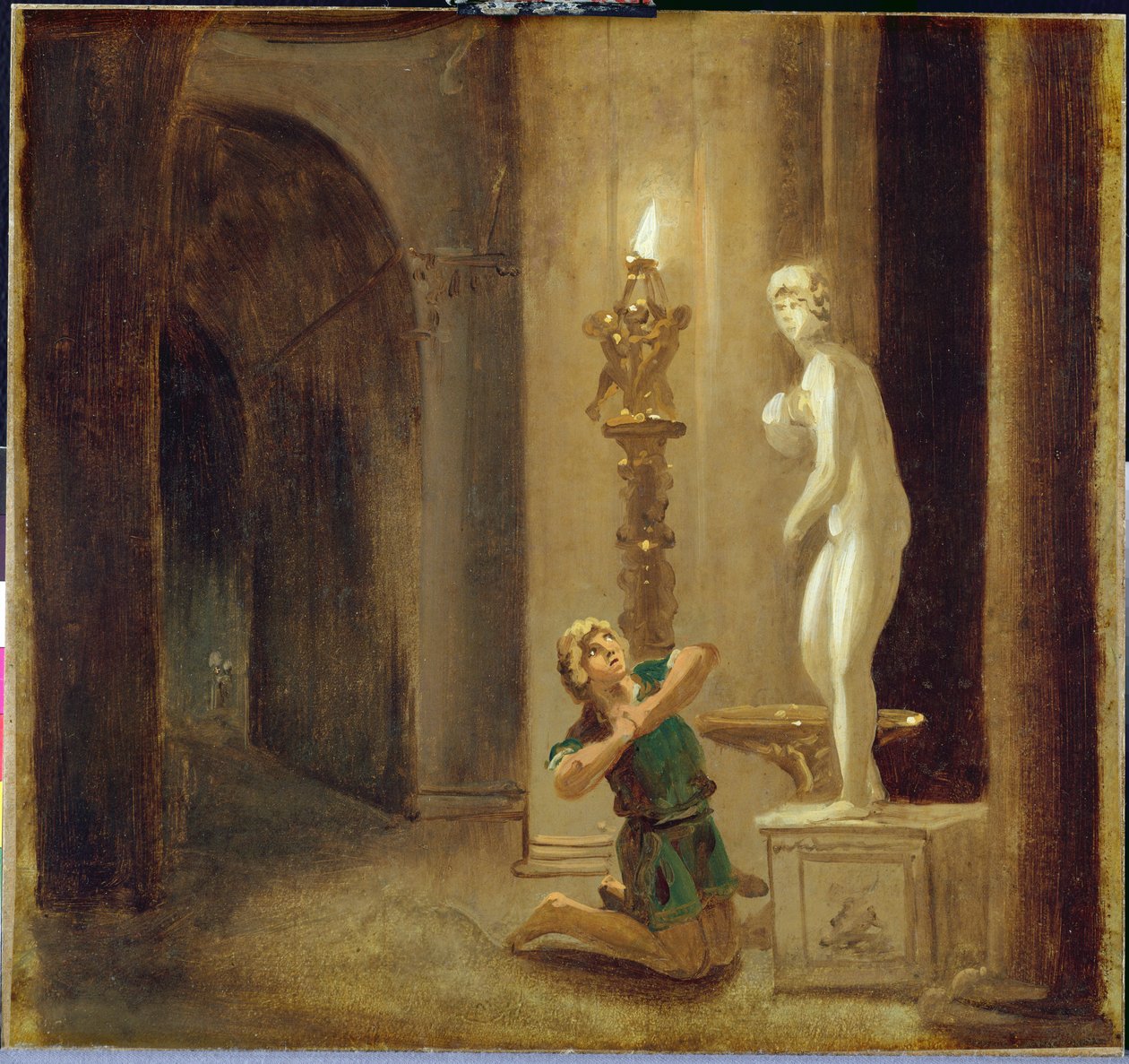 Pigmalione davanti alla statua di Venere da Johann Heinrich Wilhelm Tischbein