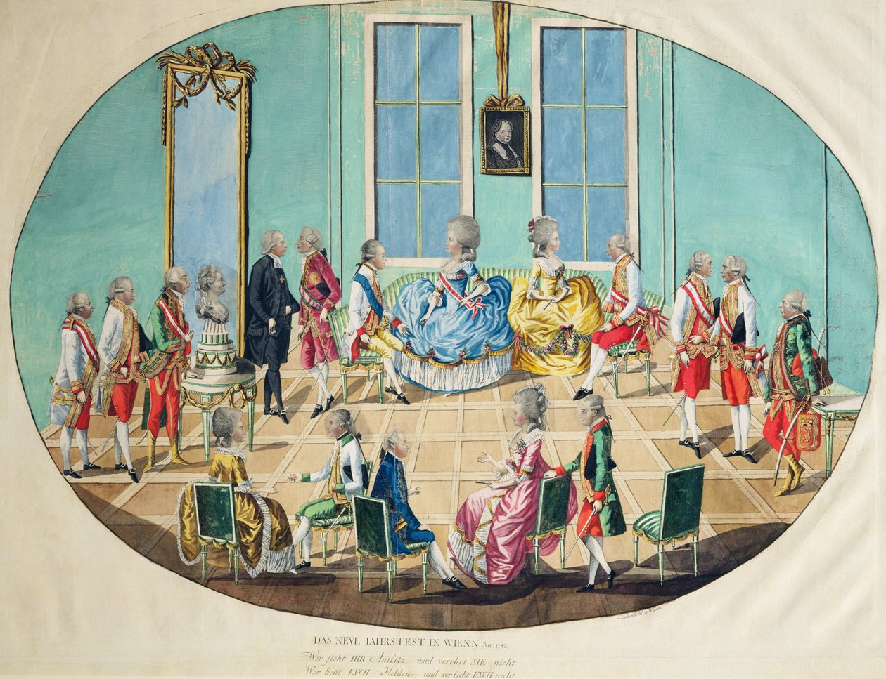 Celebrazione del Capodanno a Vienna nel 1782 da Johann Hieronymus Loeschenkohl