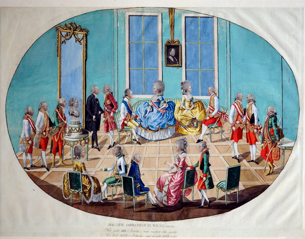 La celebrazione del Capodanno a Vienna nel 1782, 1783 da Johann Hieronymus Löschenkohl