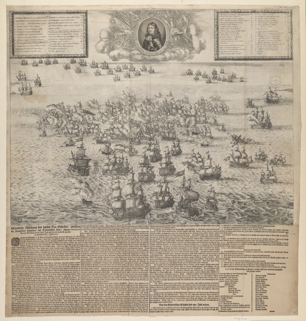 Battaglia di Køge Bay nel luglio 1677 da Johann Husman