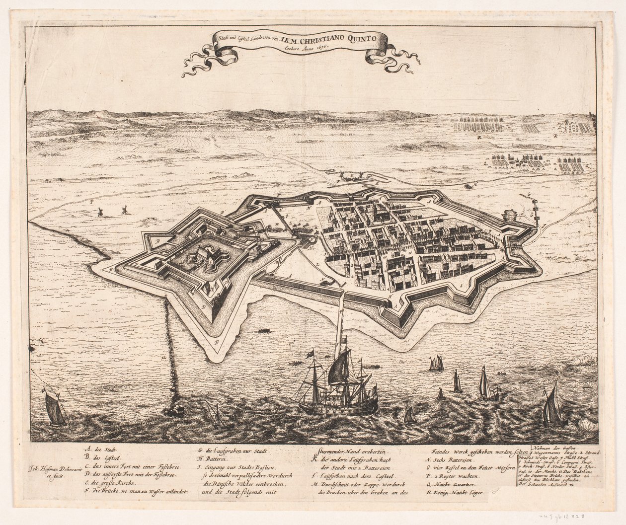 Città e castello di Landscron conquistati da I.K.M Cristiano Quinto Anno 1676 da Johann Husman
