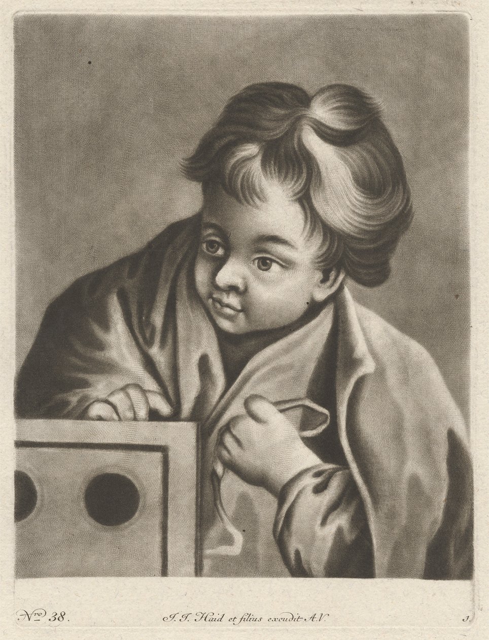 Ragazzo con una scatola da Johann Jacobus Haid
