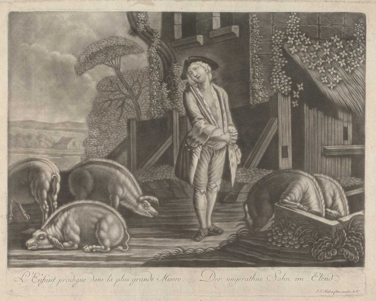 Il figliol prodigo nella più grande miseria da Johann Jacobus Haid