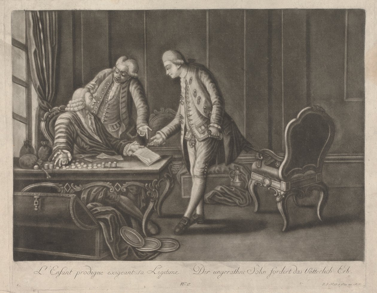 Il figliol prodigo esige la sua legittima da Johann Jacobus Haid