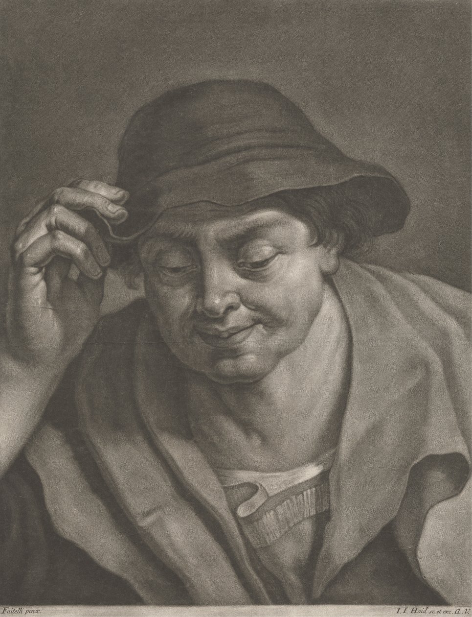 Uomo con cappello da Johann Jacobus Haid
