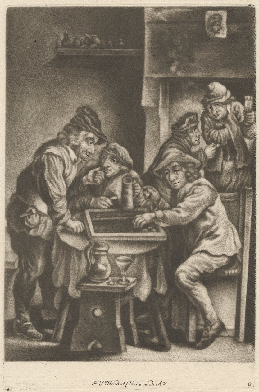 Uomini che Giocano a Backgammon da Johann Jacobus Haid