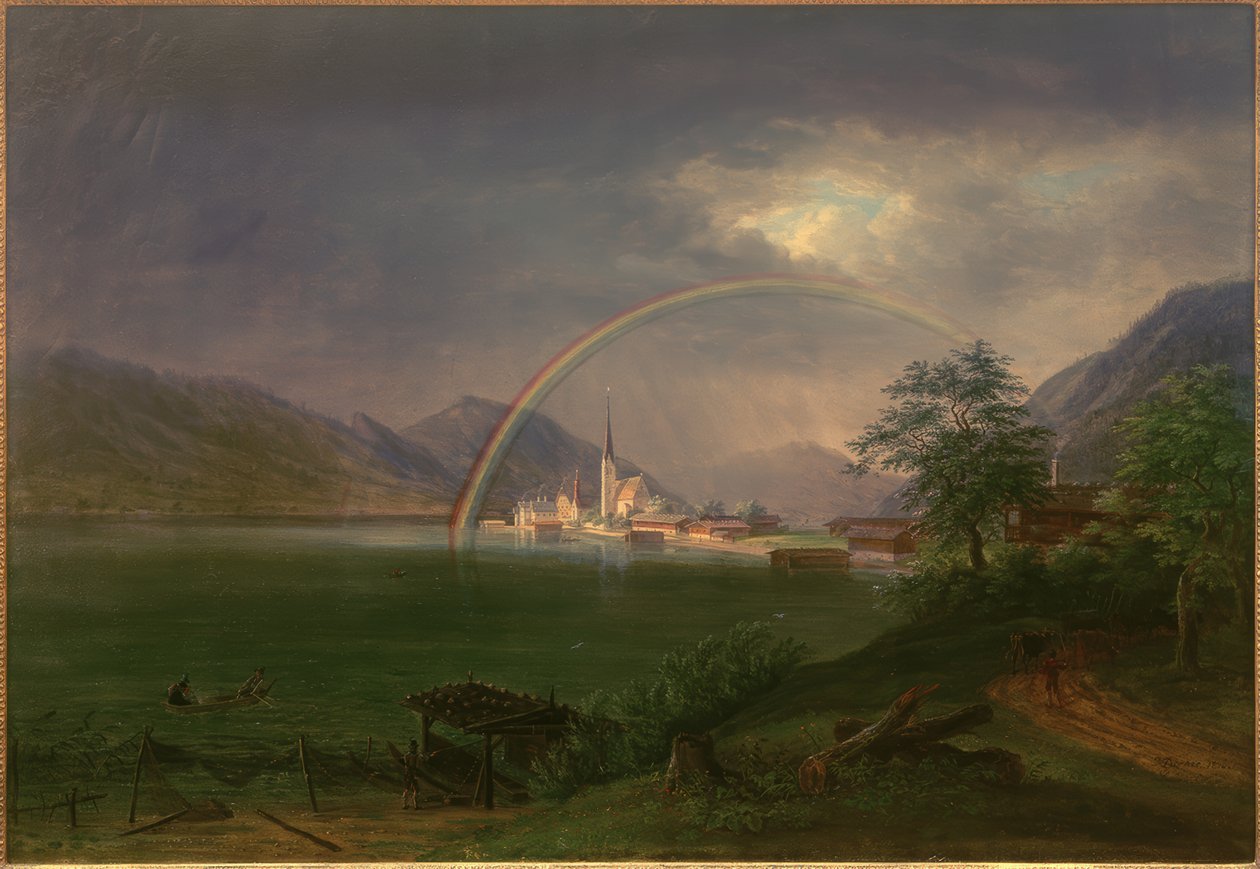 Egern al Tegernsee con arcobaleno da Johann Jakob Dorner der Jüngere