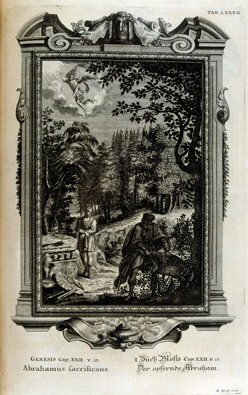 Abramo si prepara a sacrificare Isacco da Johann Jakob Scheuchzer