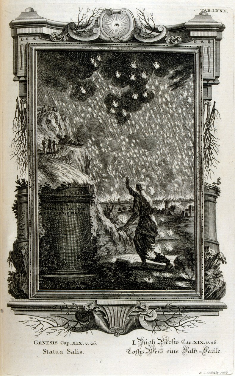 La moglie di Lot si trasforma in una colonna di sale da Johann Jakob Scheuchzer