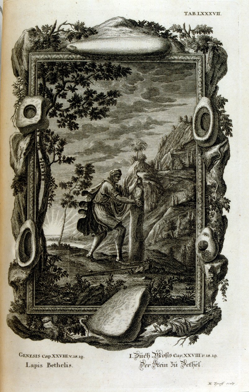 La Pietra di Giacobbe appare nel Libro della Genesi come la pietra usata come cuscino dal patriarca israelita Giacobbe nel luogo poi chiamato Bet-El. Poiché Giacobbe ebbe una visione nel sonno, consacrò poi la pietra a Dio da Johann Jakob Scheuchzer
