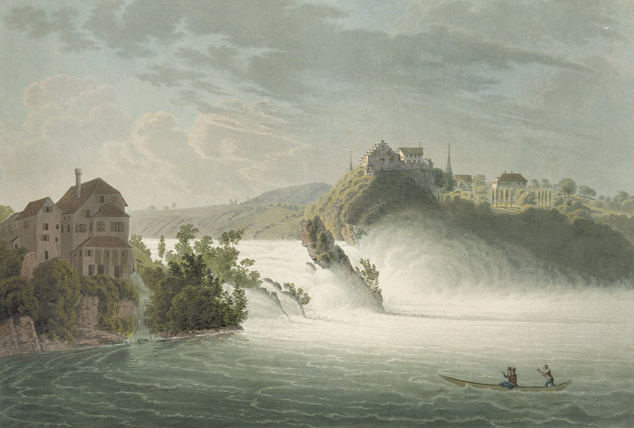 Le cascate del Reno, inciso da J. Hurlimann da Johann Jakob Wetzel