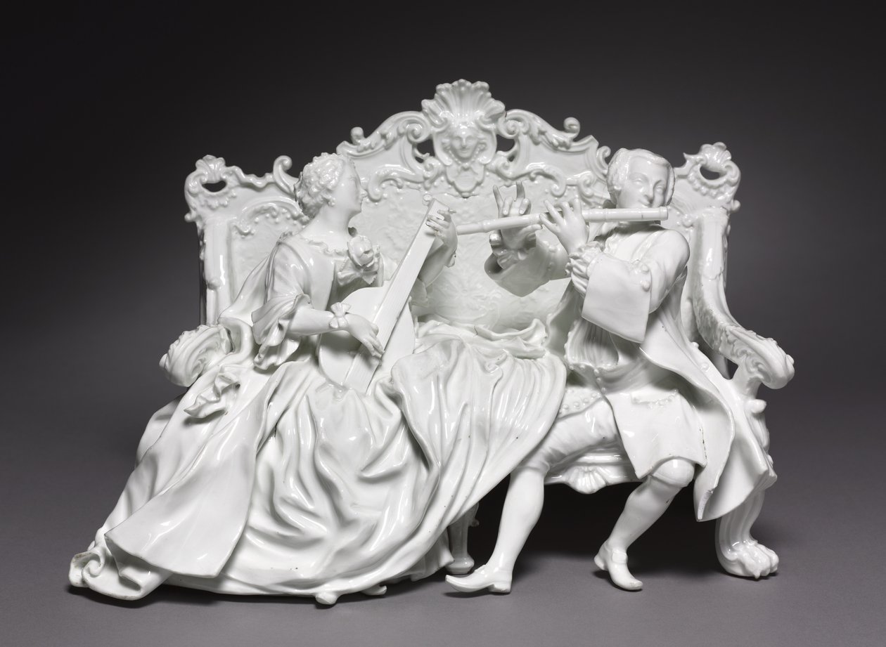 Gruppo di crinoline: musicisti, produttore Meissen Porcelain Factory, Germania, c.1737 da Johann Joachim Kändler